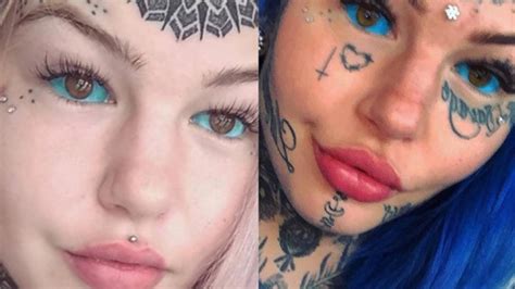 amber luke blind|‘Dragon Girl’ goes blind tattooing eyeballs blue